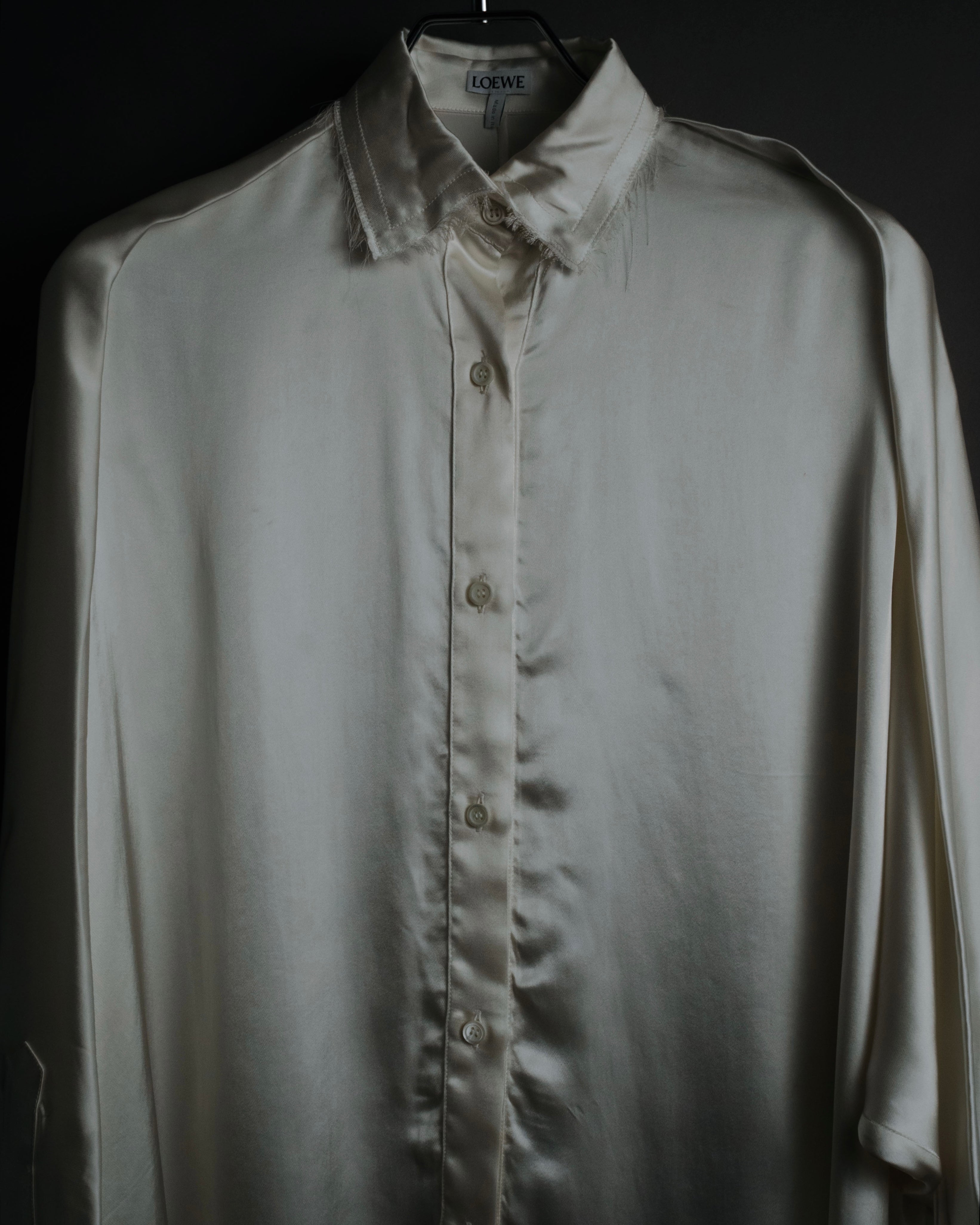 –SPECIAL– "LOEWE" 00’s Satin dolman sleeve destroy edge shirt