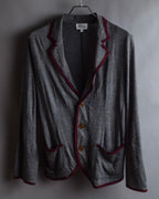 "Vivienne Westwood MAN" Bordeaux piping design draped tailored jacket