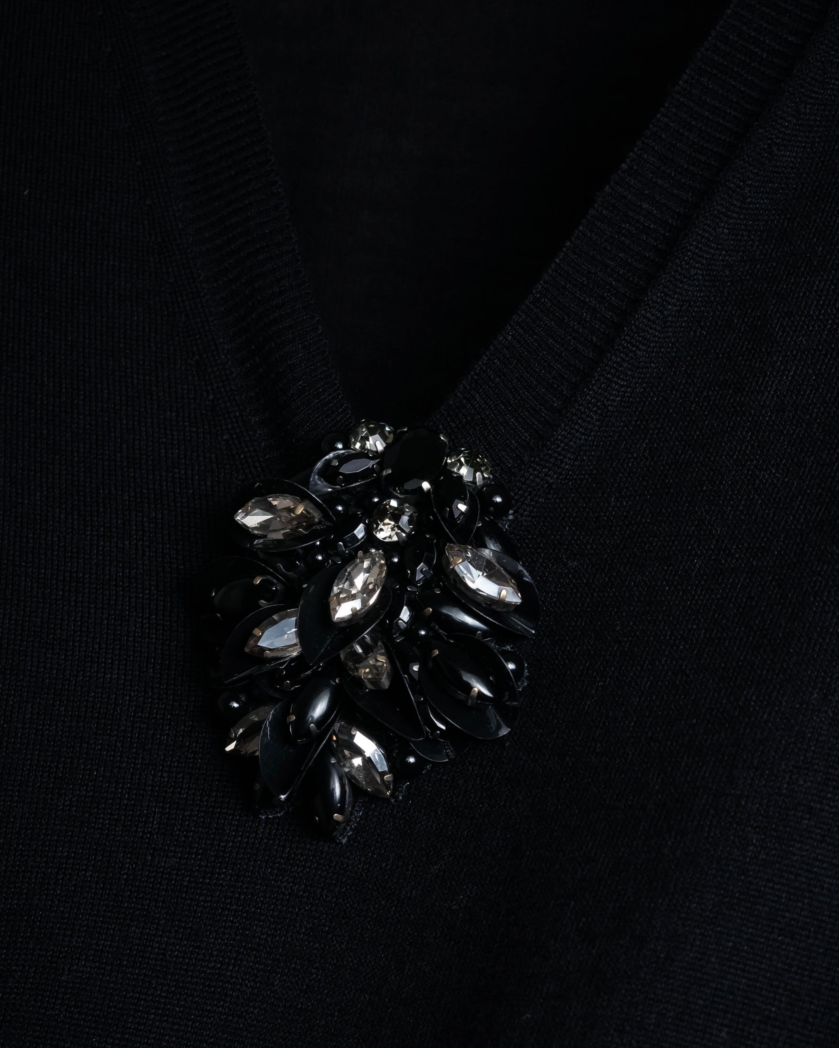 "GUCCI" Embellished v neck jewel knit sweater