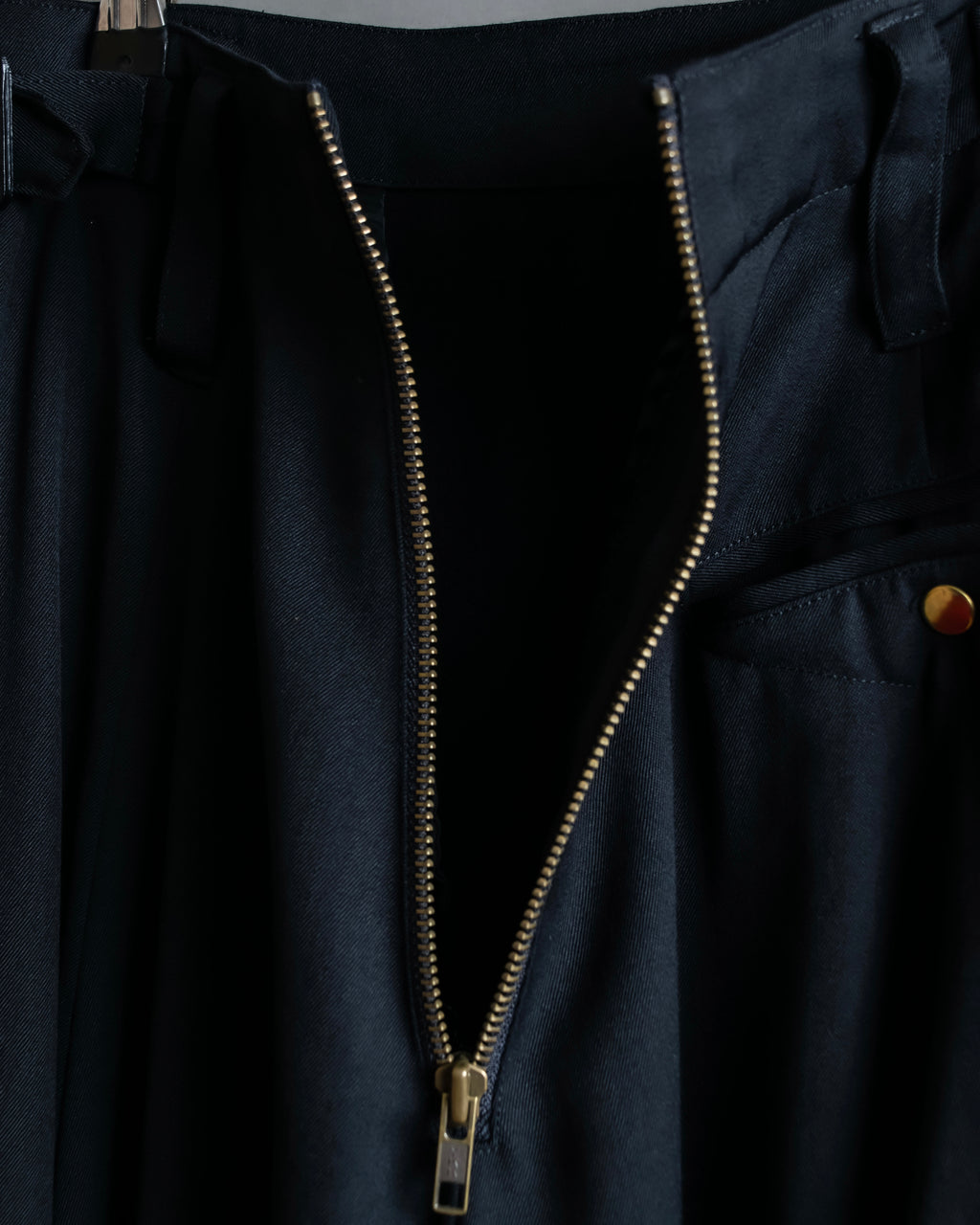 "JEAN PAUL GAULTIER" Asymmetric front＆rear design maxi length wool skirt