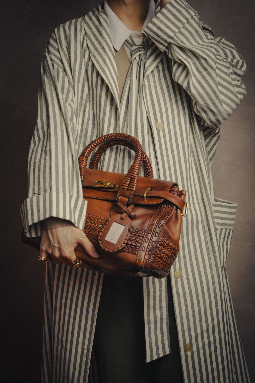 -SPECIAL- “GUCCI” 2016-2021 Archive inspired braided leather top handle bag