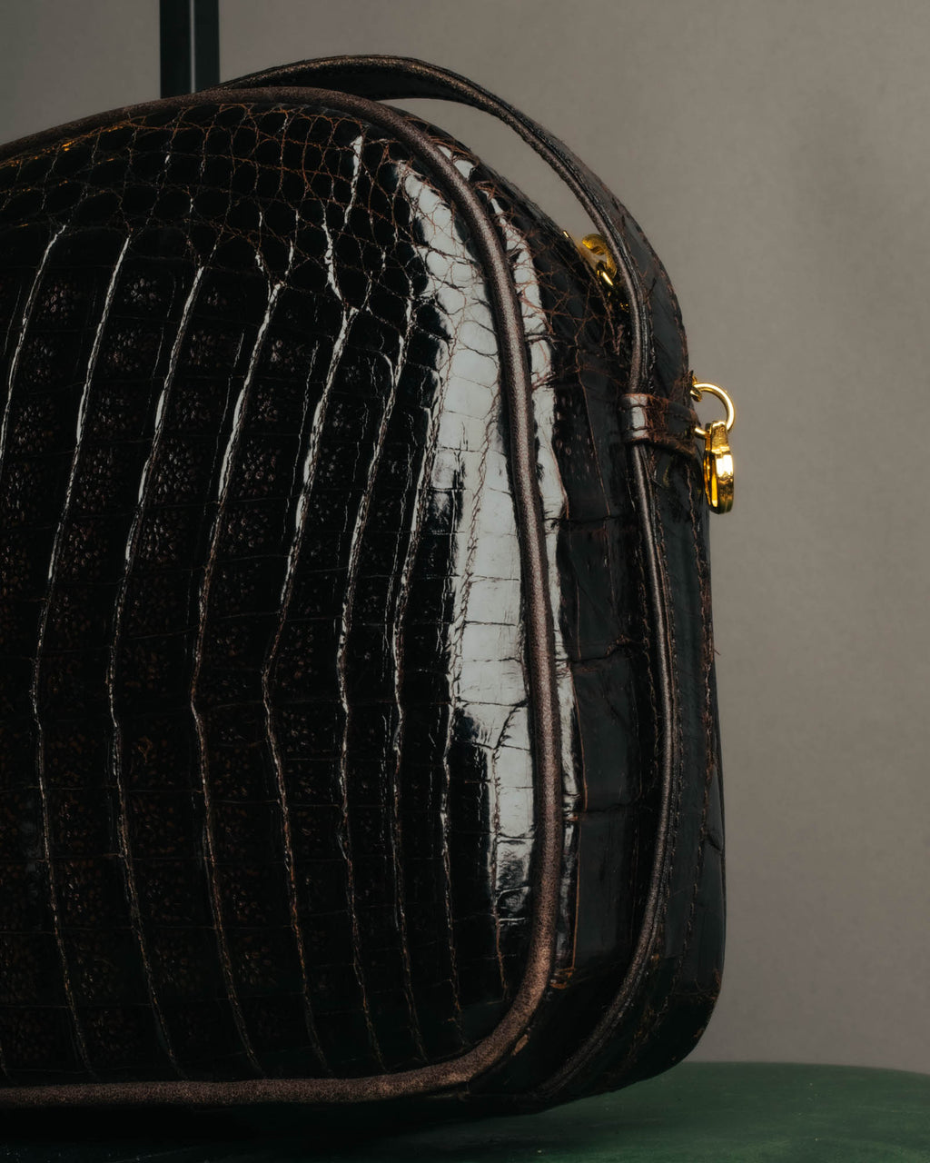 "valentino garavani" 70's-80's Vintage genuine crocodile leather shoulder bag