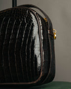 "valentino garavani" 70's-80's Vintage genuine crocodile leather shoulder bag