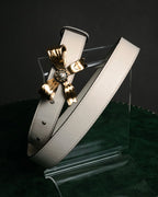 –SPECIAL– “GUCCI” Michele period Ribbon pearl embellished leather belt