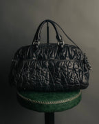 -SPECIAL- "MIU MIU" 00's-10's Glossy gathered leather handbag