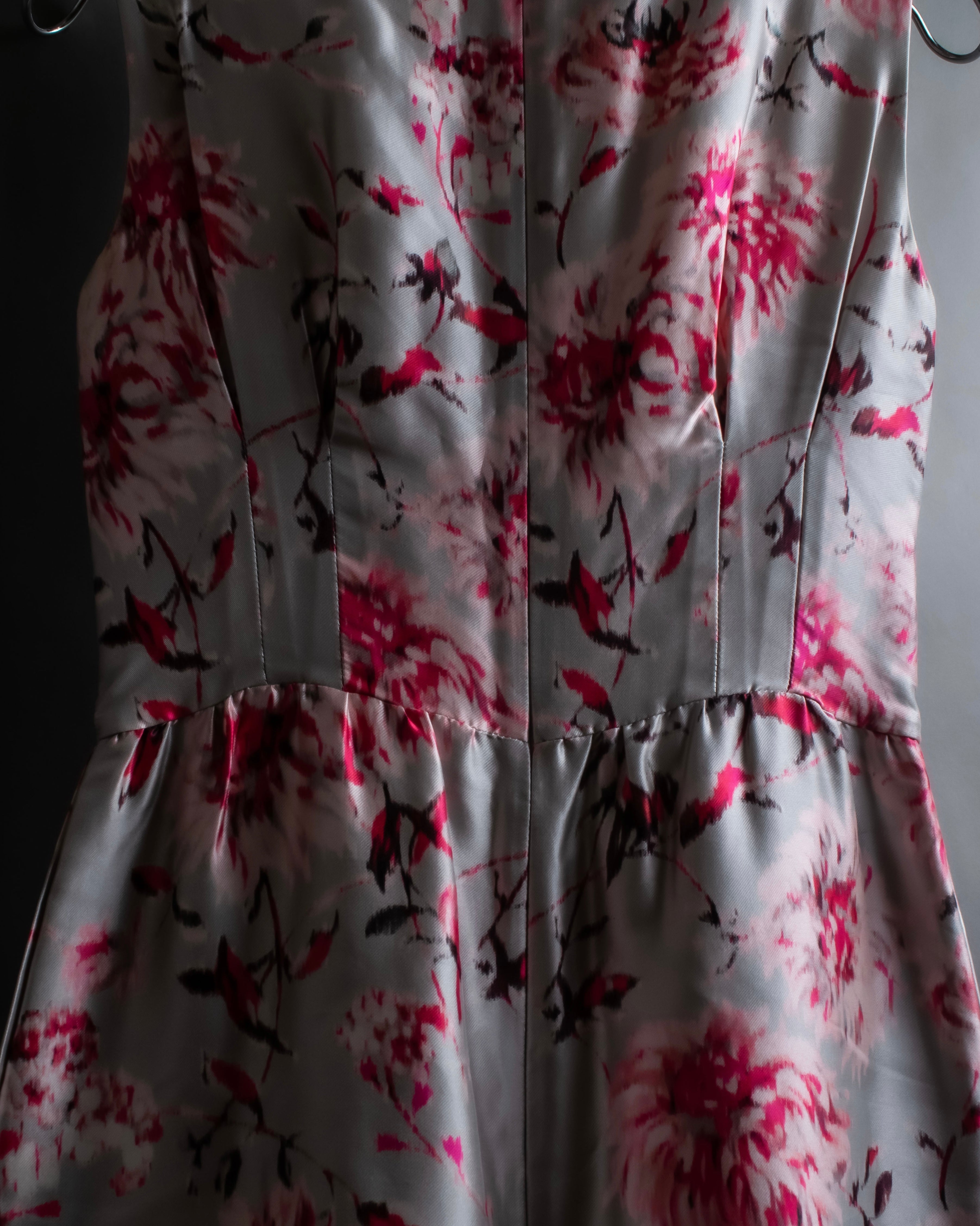 "Max Mara" Watercolor floral pattern sleeveless long dress