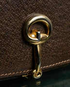 "GUCCI" Vintage horsebit motif leather shoulder bag