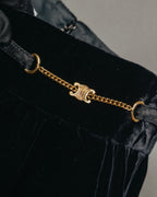 -SPECIAL- “CELINE” 80’s-90’s velvet frilled chain setup