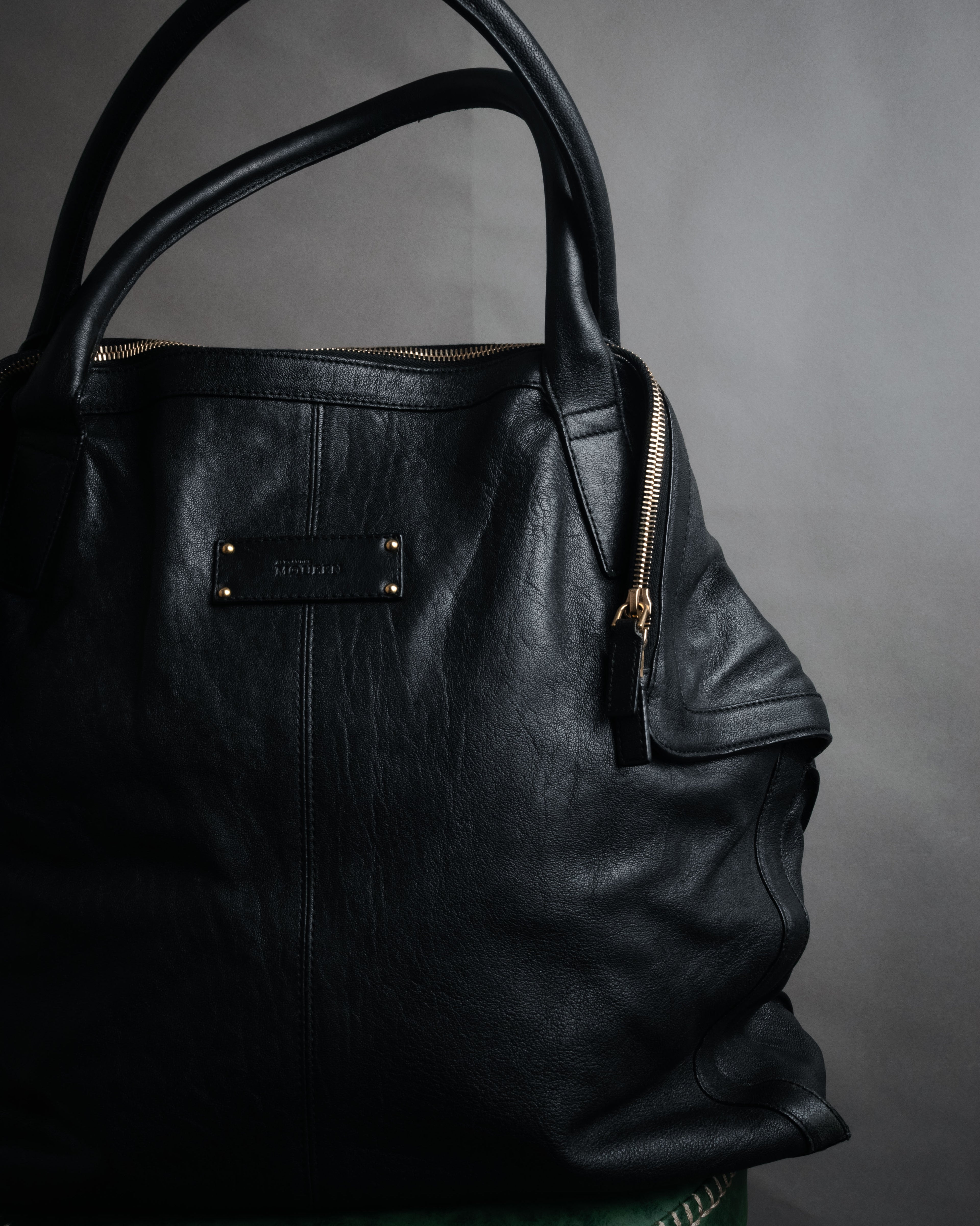 “Alexander McQueen” 2000’s Soft leather zip tote bag