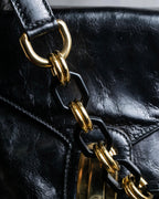 "DOLCE &amp; GABBANA" Gold chain two-way leather bag