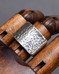 "GUCCI" Hammered texture square dome silver ring