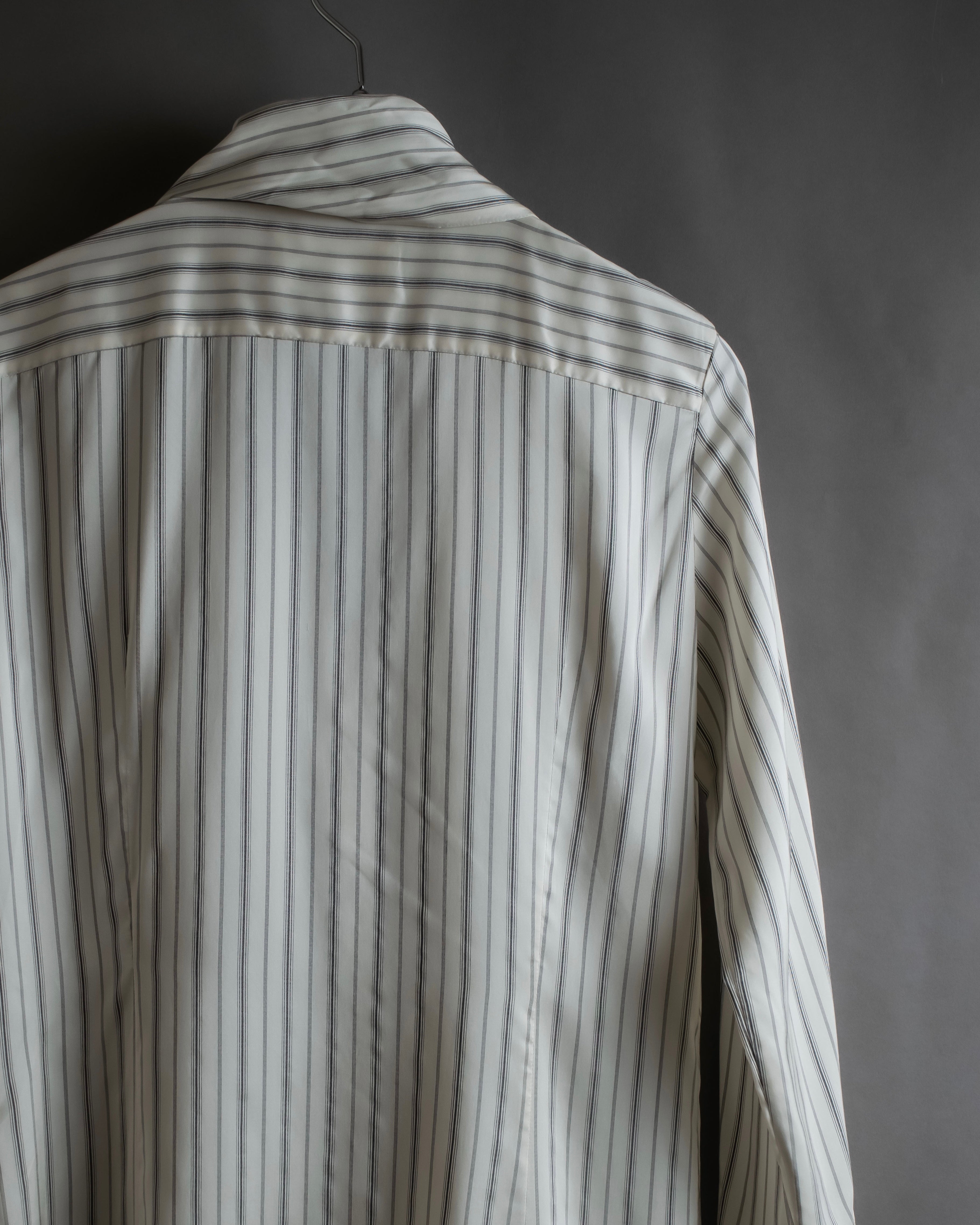 "MAISON MARGIELA" 16SS bowtie design striped long shirt