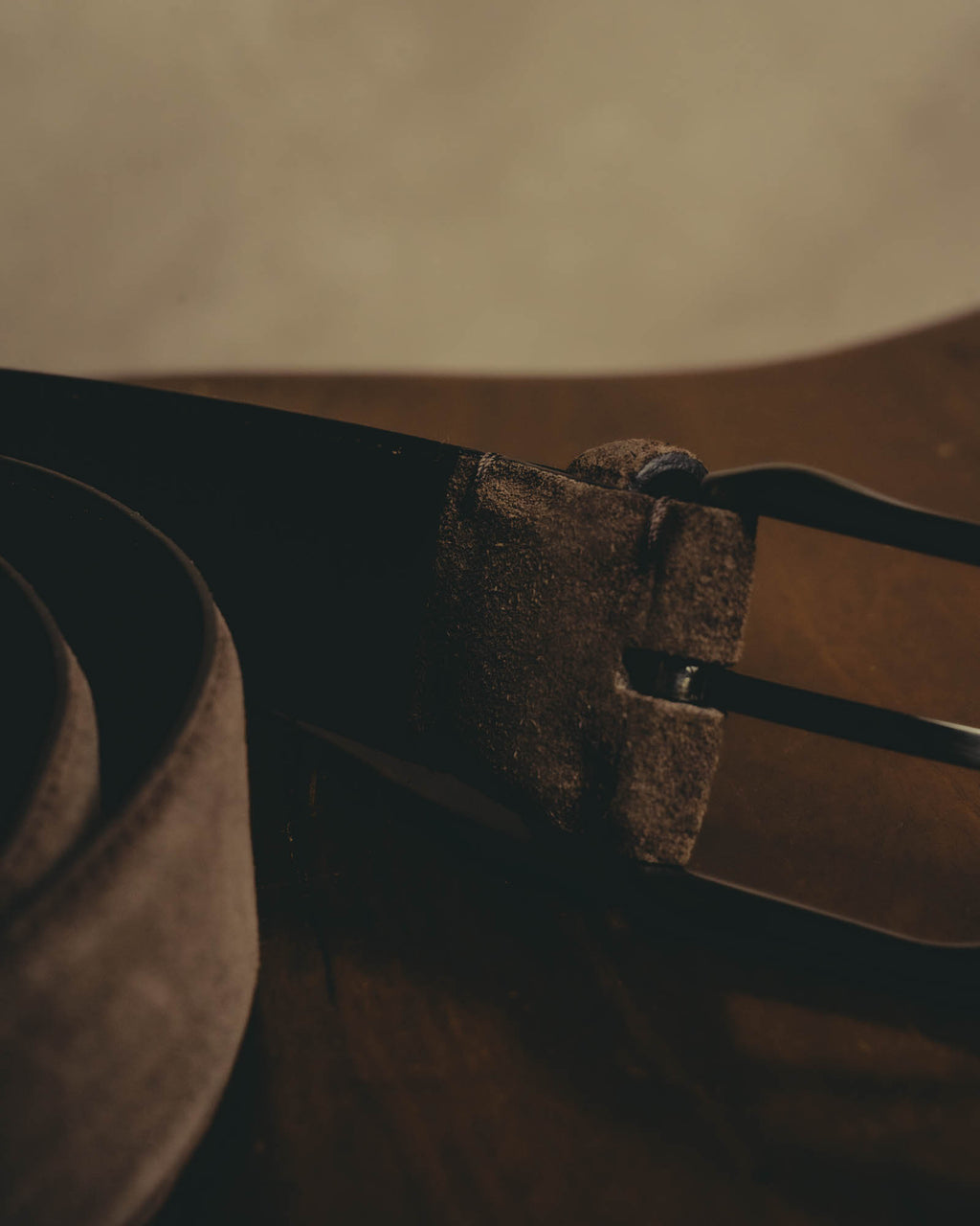 "Ermenegildo Zegna" 90's–00's brown suede leather belt