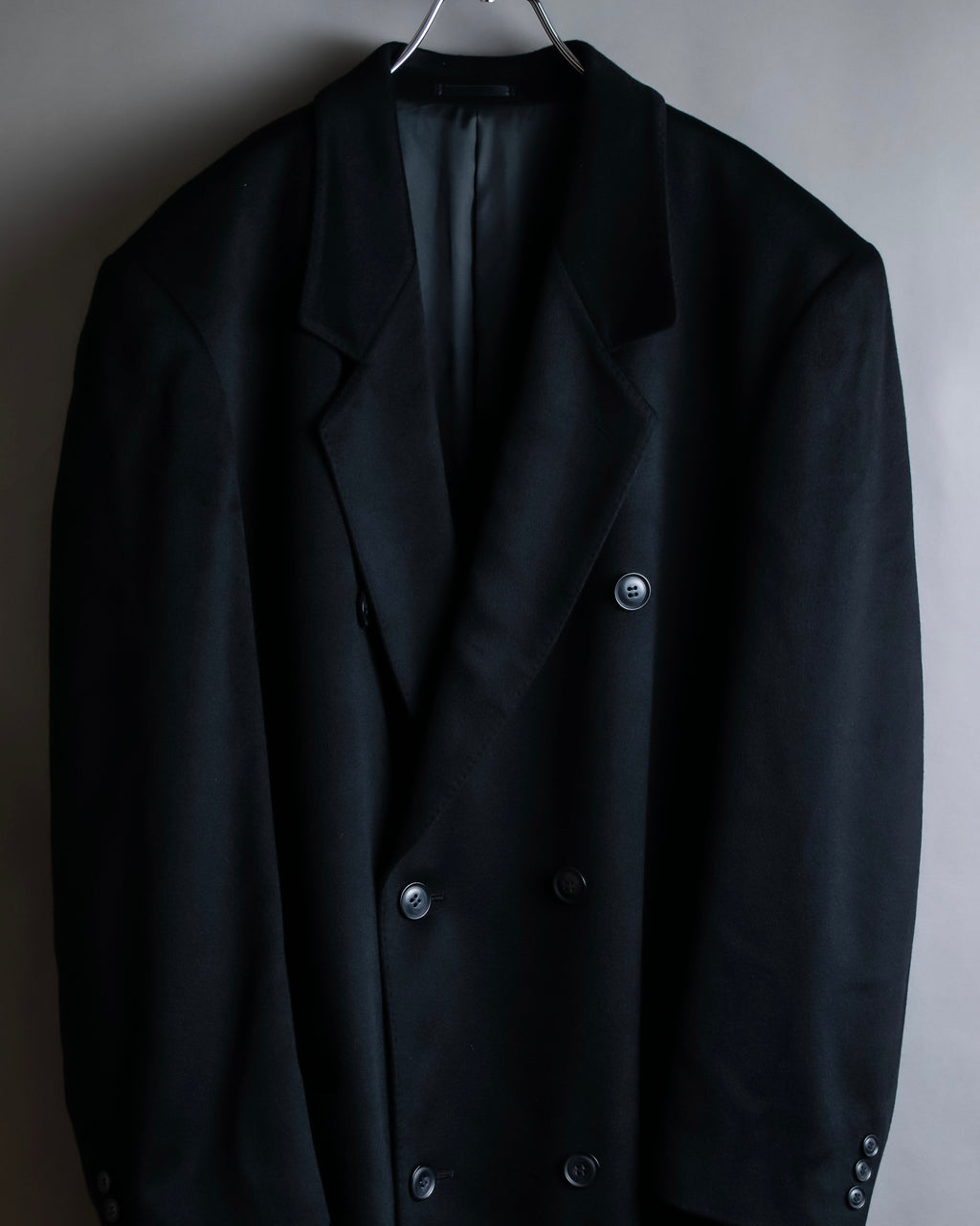 "Vintage super maxi length double-breasted oversized chester coat"