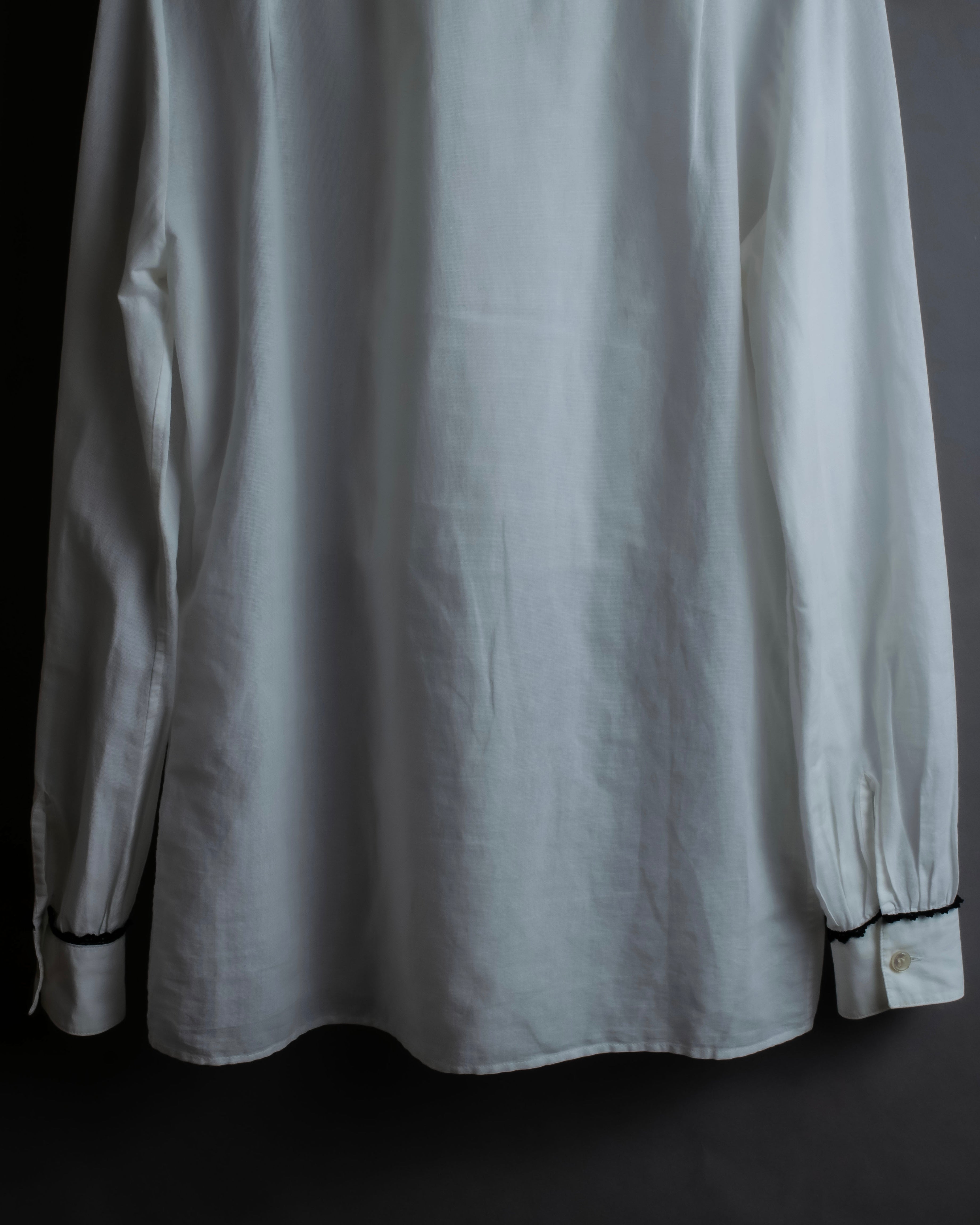 "Saint Laurent" 22SS Ribbon lace design tuxedo shirt