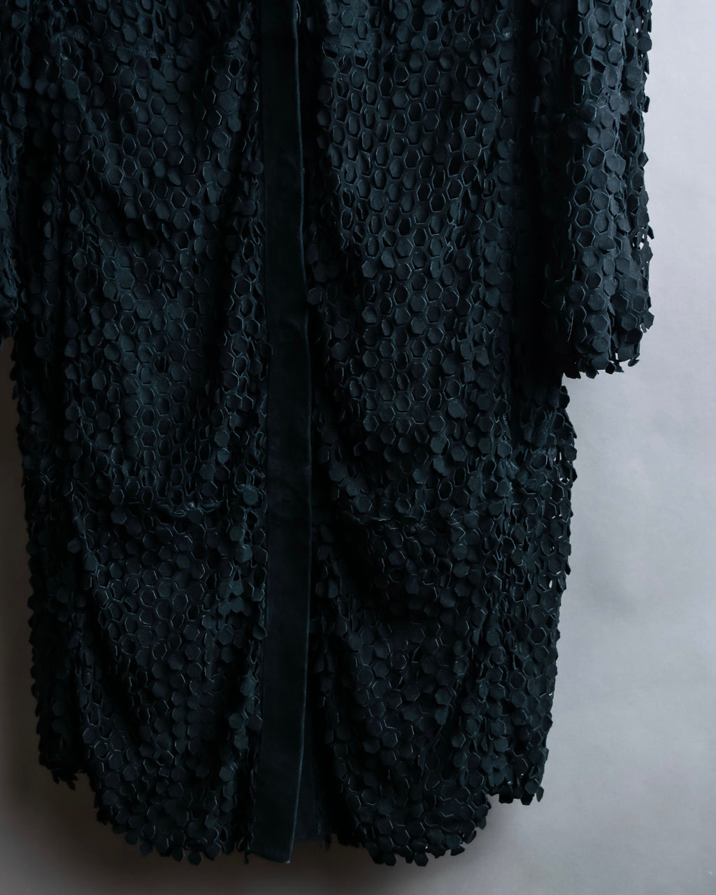 "HERNO" Laser cutwork design structured black dress