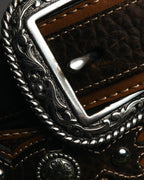 "ARIAT" 00's-10's Studded tooled leather western belt