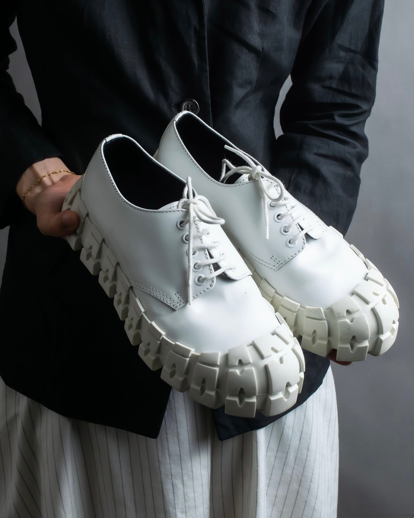 "PRADA" Tire sole white color derby shoes