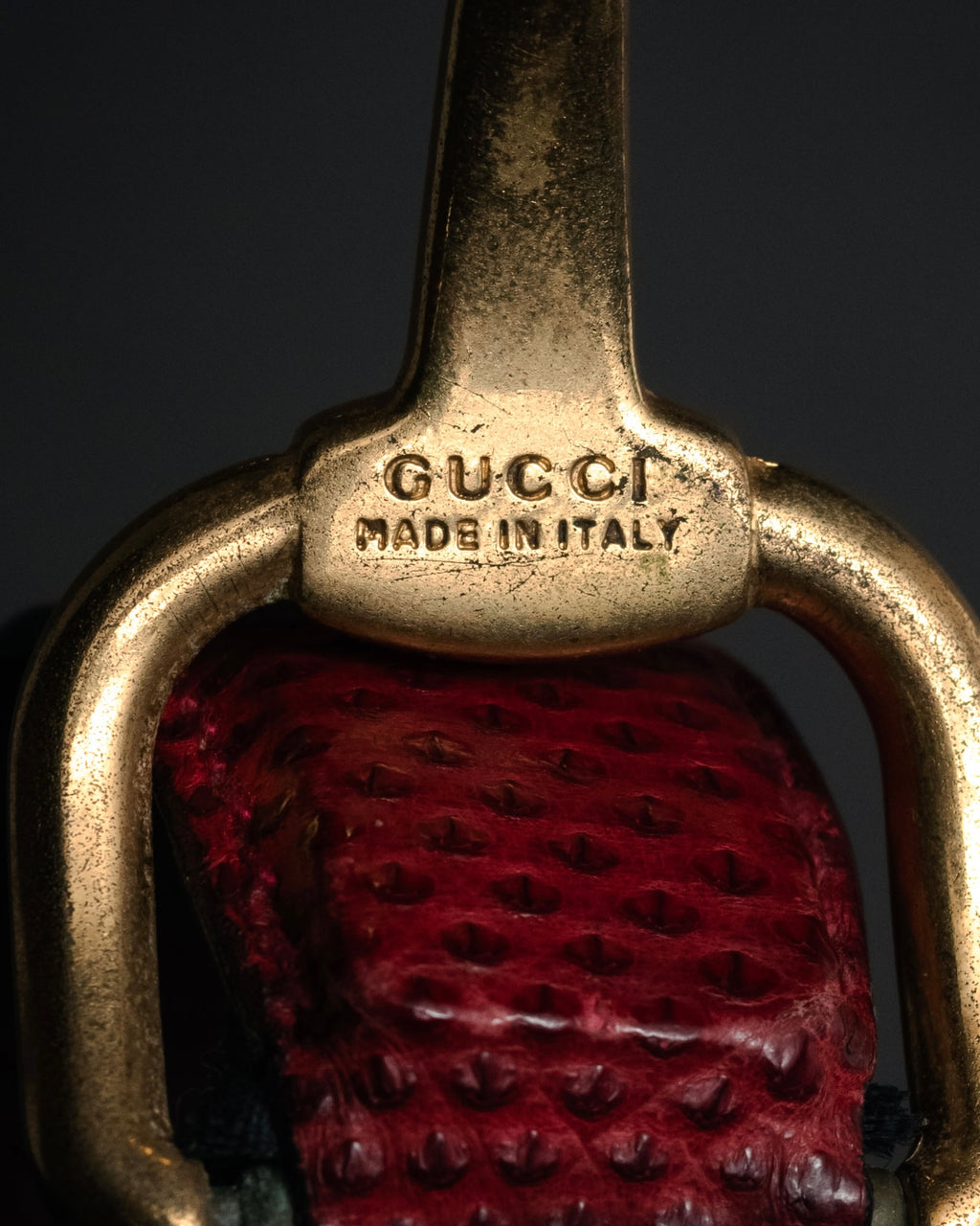 “GUCCI” 90’s-00’s Horsebit lizard leather bangle