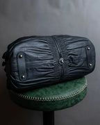 "Christian Dior" Karenina gathered design leather handbag