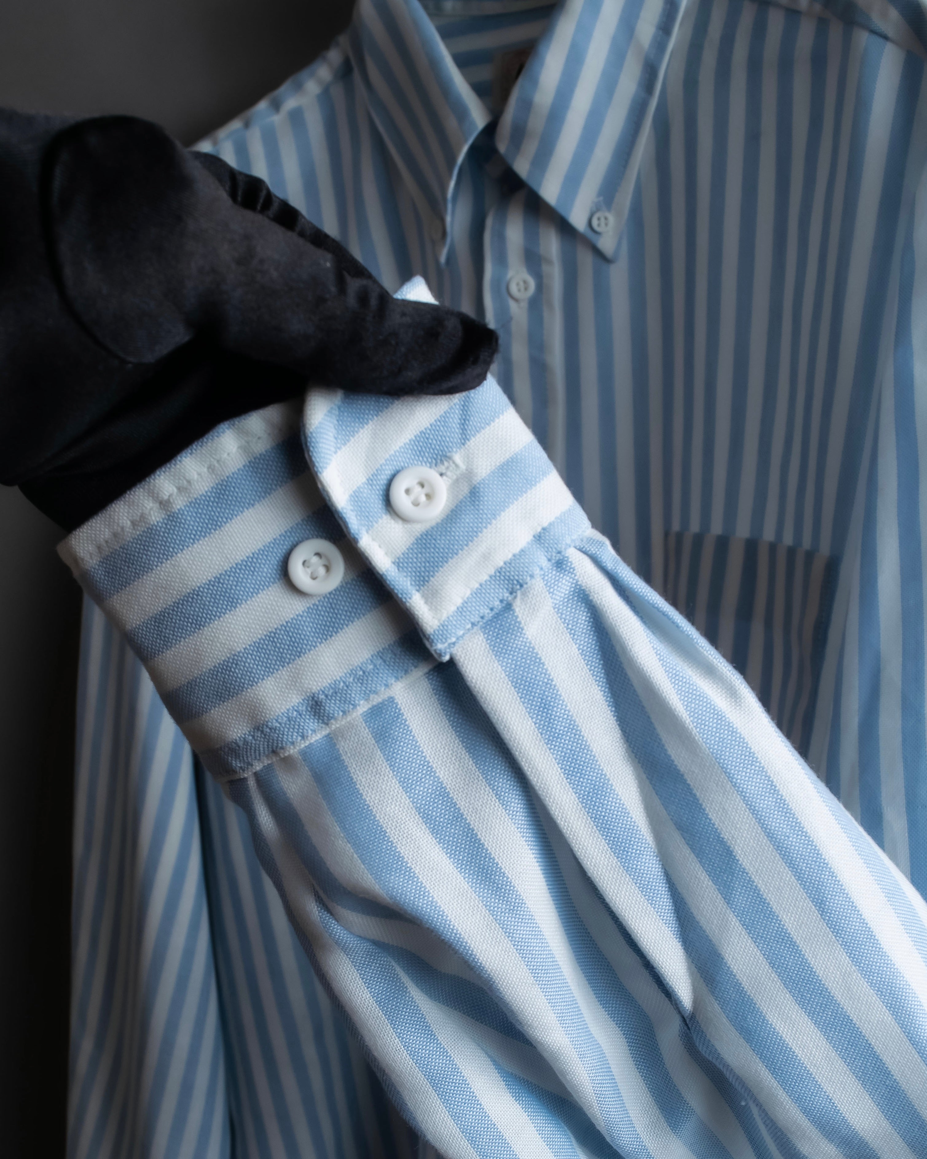 "Vintage light blue striped button-down shirt"