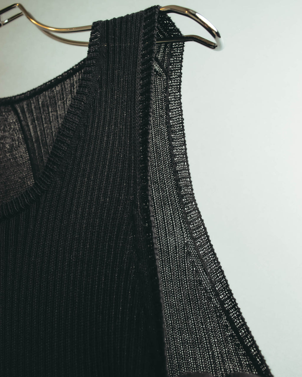 “Yohji Yamamoto” 2010’s sheer cotton ribbed long dress