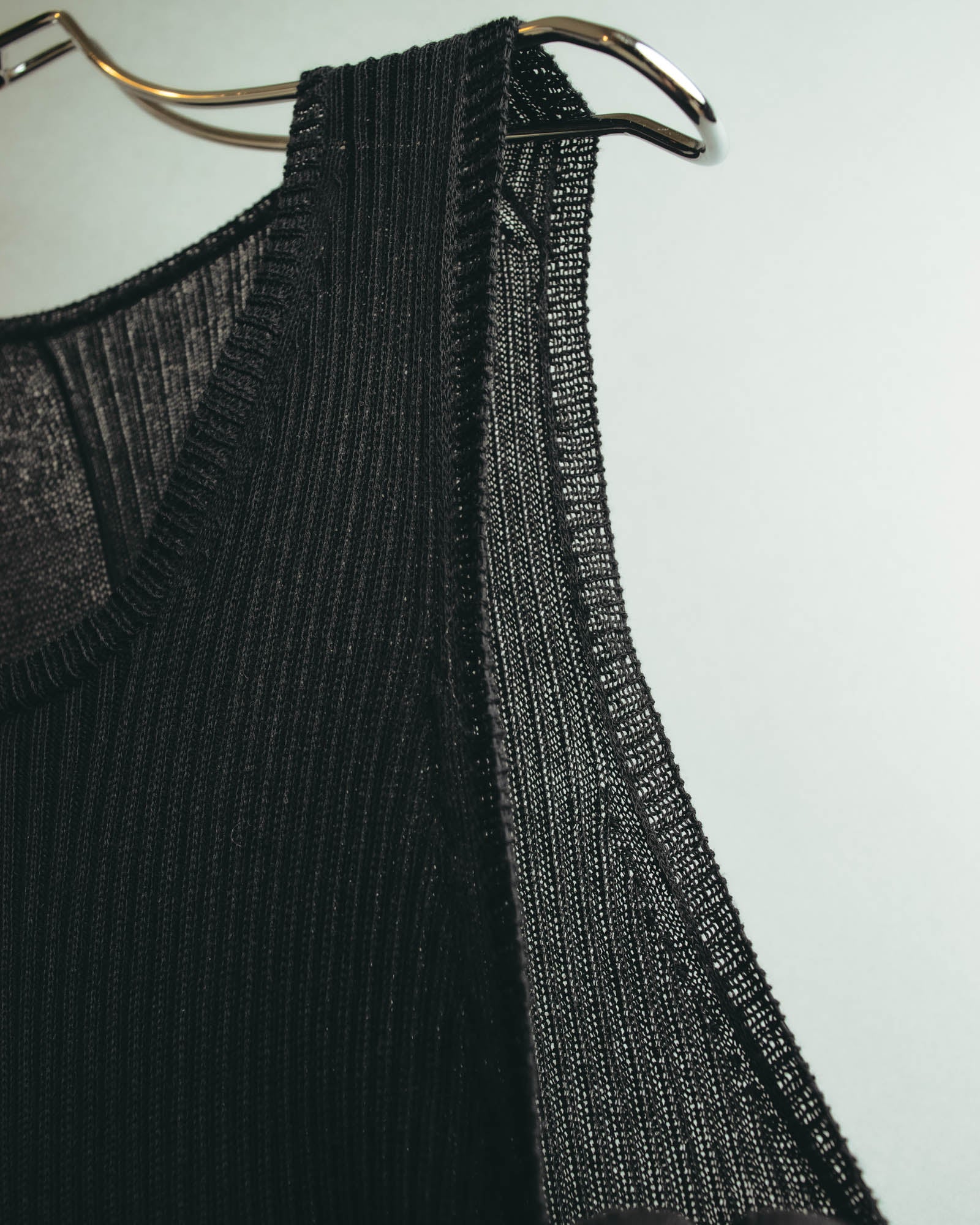 “Yohji Yamamoto” 2010’s sheer cotton ribbed long dress