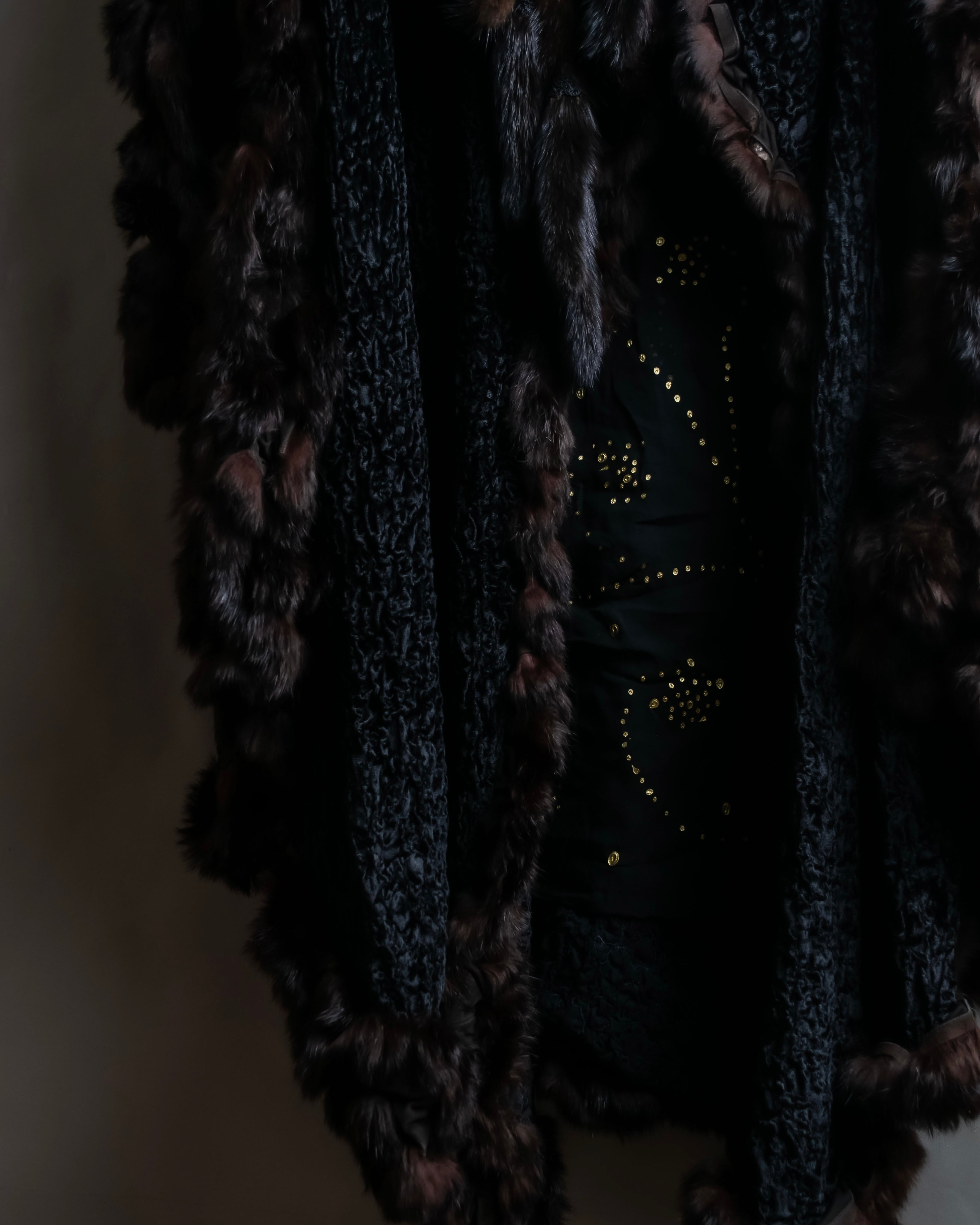 "FENDI" 1970's oversized astrakhan fur coat