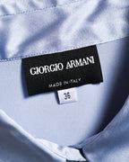 GIORGIO ARMANI/ Beautiful Stretch Satin Dress Shirt Shiny Blue