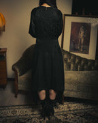 –SPECIAL– “LOEWE” 10’s-20’s Floral jacquard gathered long dress