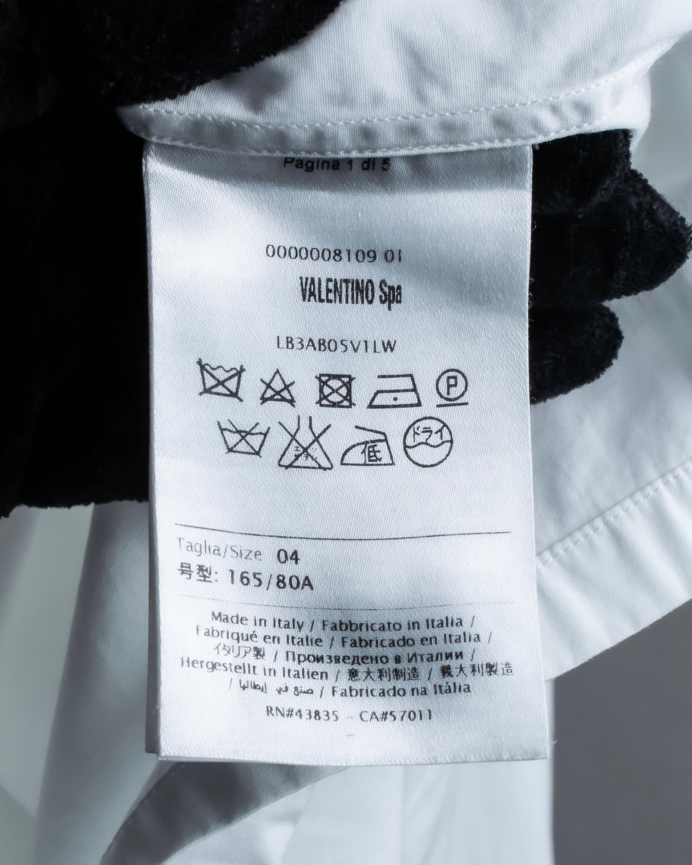 "VALENTINO" Stud detail collar white cotton shirt