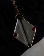 "BALENCIAGA" Red cabochon symmetrical design necklace