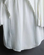 "ISABEL MARANT" Lace knit frill docking sheer blouse