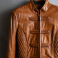 "EMPORIO ARMANI"  Quilted design brown color leather jacket