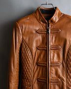 "EMPORIO ARMANI"  Quilted design brown color leather jacket