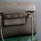 "Delvaux" Front D metal charm design horizontal leather shoulder bag