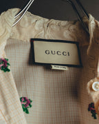 "GUCCI" 2010's-20's Romantic embroidered lace blouse