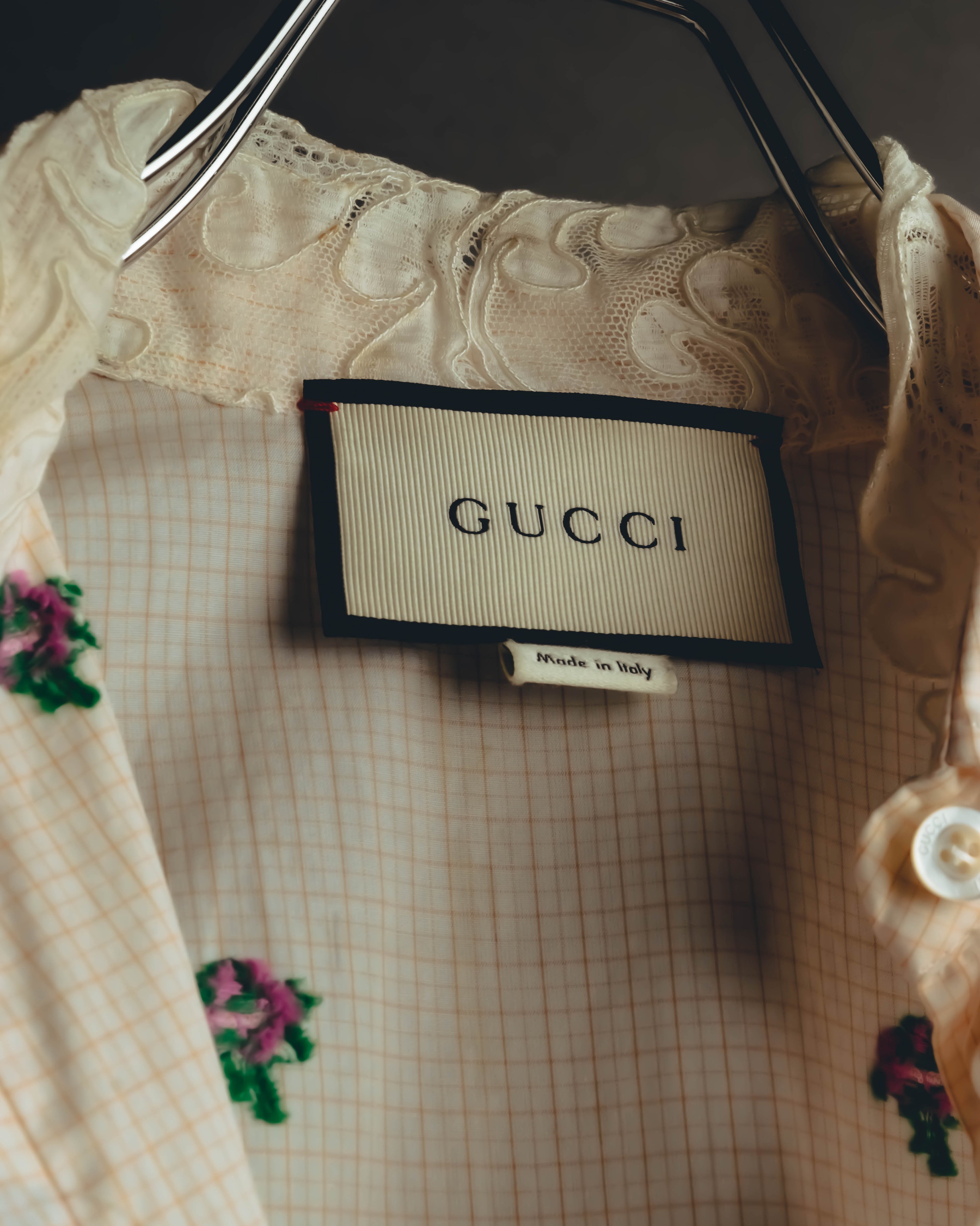 "GUCCI" 2010's-20's Romantic embroidered lace blouse