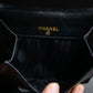 "CHANEL" Coco Mark engraved caviar skin bi fold wallet