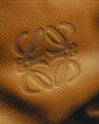 -SPECIAL- “LOEWE” 90’s Anagram embossed wide-opening leather boston bag