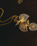 "Christian Dior" 70's-80's Sculptural leaf pendant necklace
