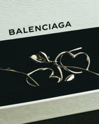 “BALENCIAGA” 2017-2023 organic heart and arrow clip-on drop earrings