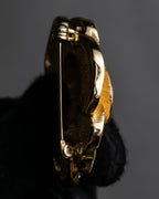 "Christian Dior" Flower motif gold brooch