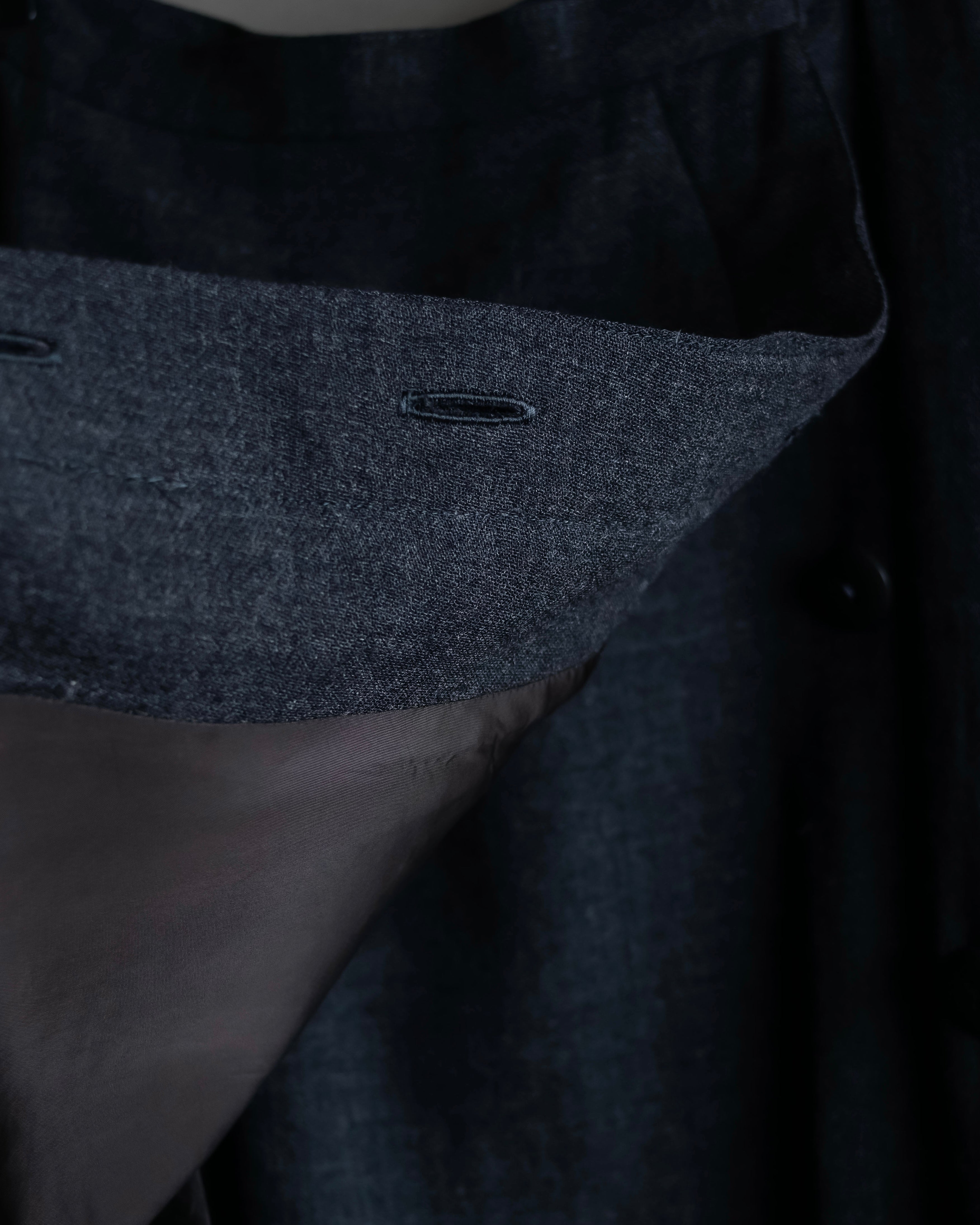 "Christian Dior" Front button design flare wool skirt