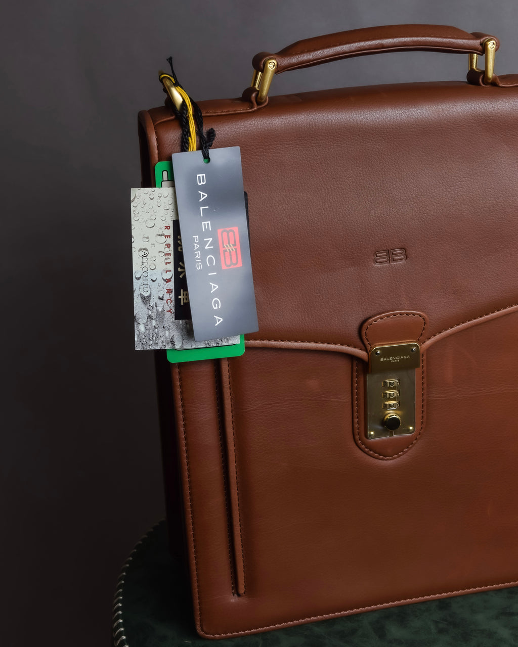 "BALENCIAGA" Water repellent flap square leather bag