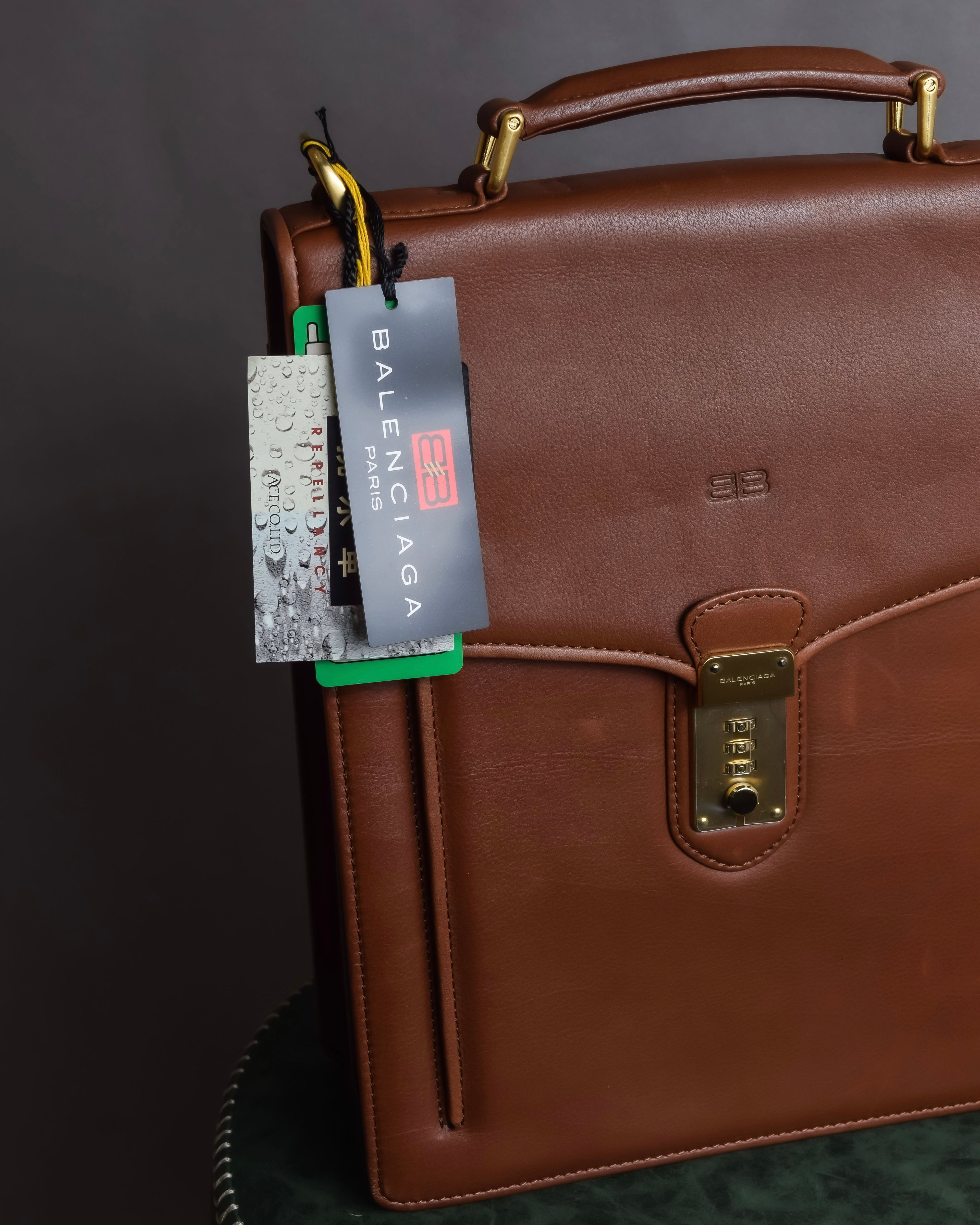 "BALENCIAGA" Water repellent flap square leather bag