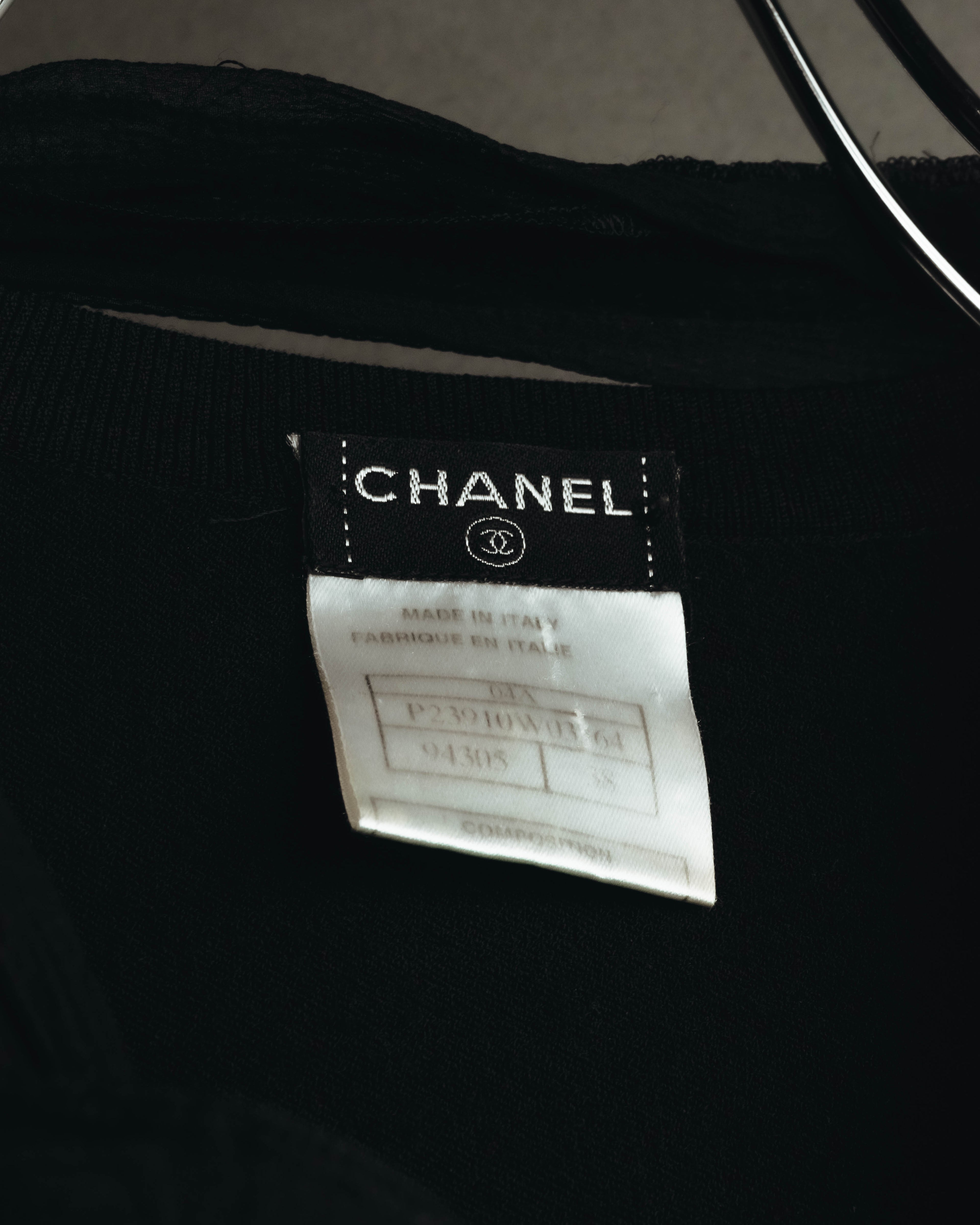 -SPECIAL- "CHANEL" 04AW Sheer bow-tie knit top