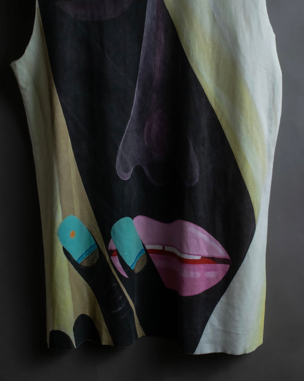 "RAF SIMONS" 13SS Surrealist face print sleeveless top