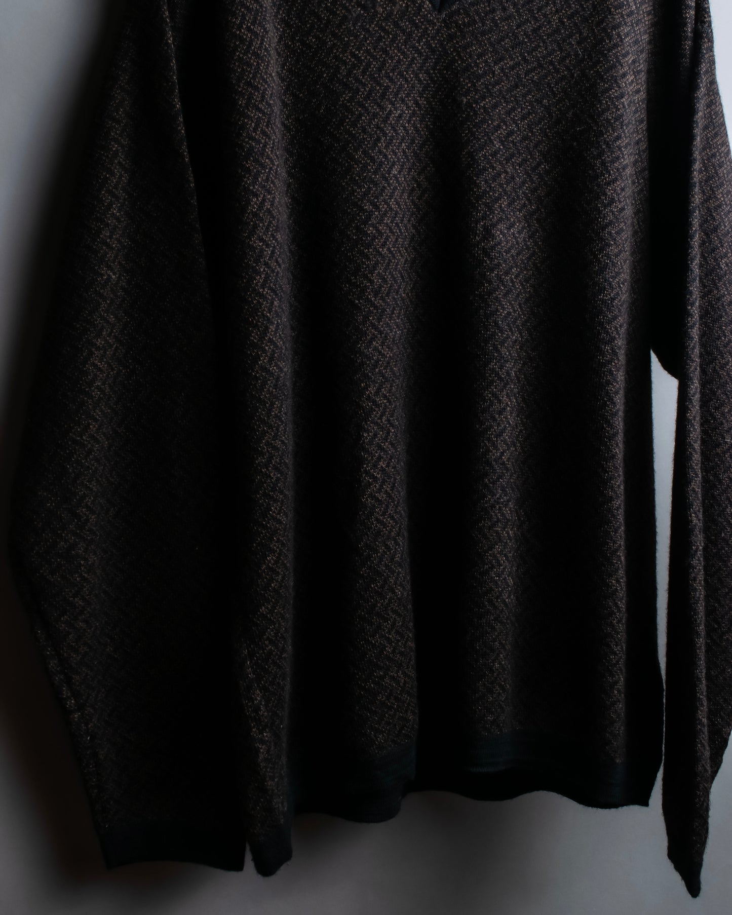 "Vintage chepron striped fine merino wool knit pullover"