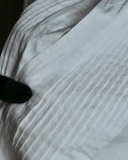 "Christian Dior" Pintuck design wide spread collar dress shirt